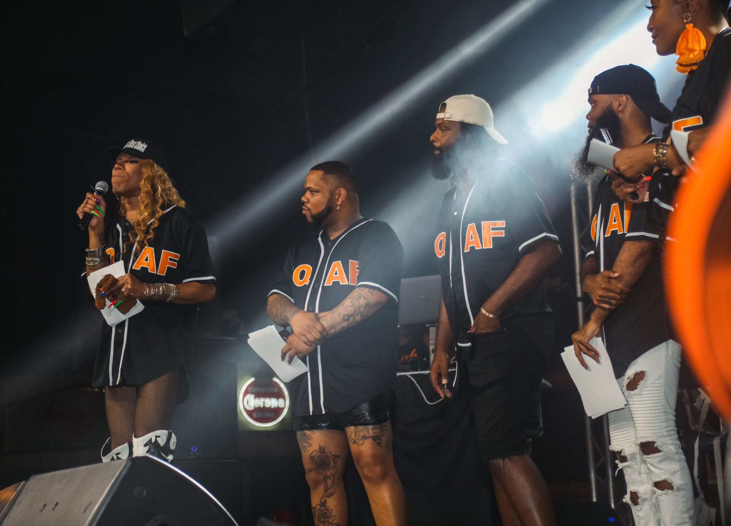 The Black Queer AF Music Festival is an event that is a time to completely center the Black, queer community in music, education, collaboration, and programming. Pictured are some of The Normal Anomaly Team members on the stage of Black Queer AF Music Festival 2022.